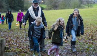 A group of people on a winter walk